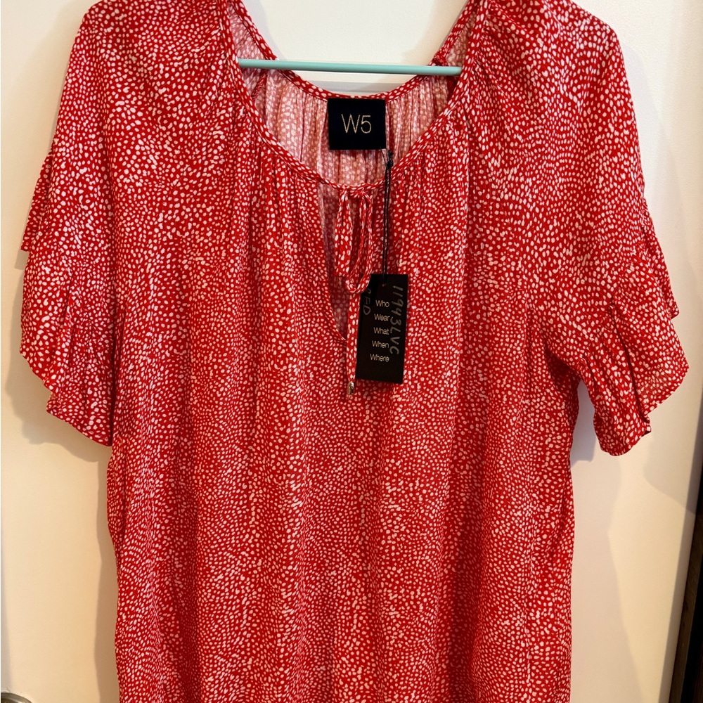 W5 Vibrant Red Blouse